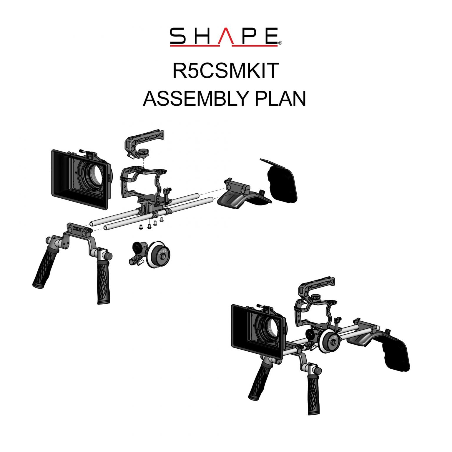 SHAPE Shoulder Mount Kit for Canon R5C/R5/R6 Shoulder Mount SHAPE wlb   