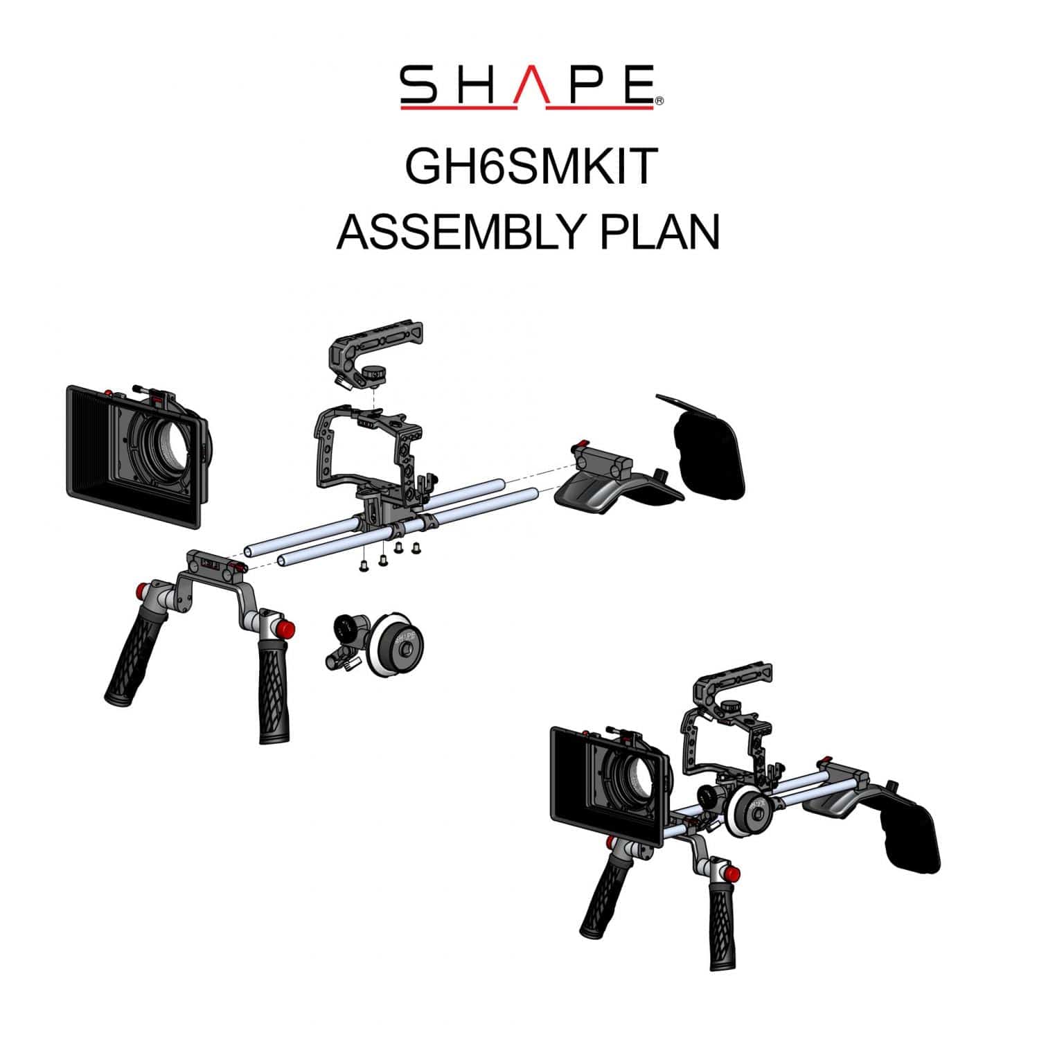 SHAPE Shoulder Mount Kit for Panasonic Lumix GH6 Shoulder Mount SHAPE wlb   