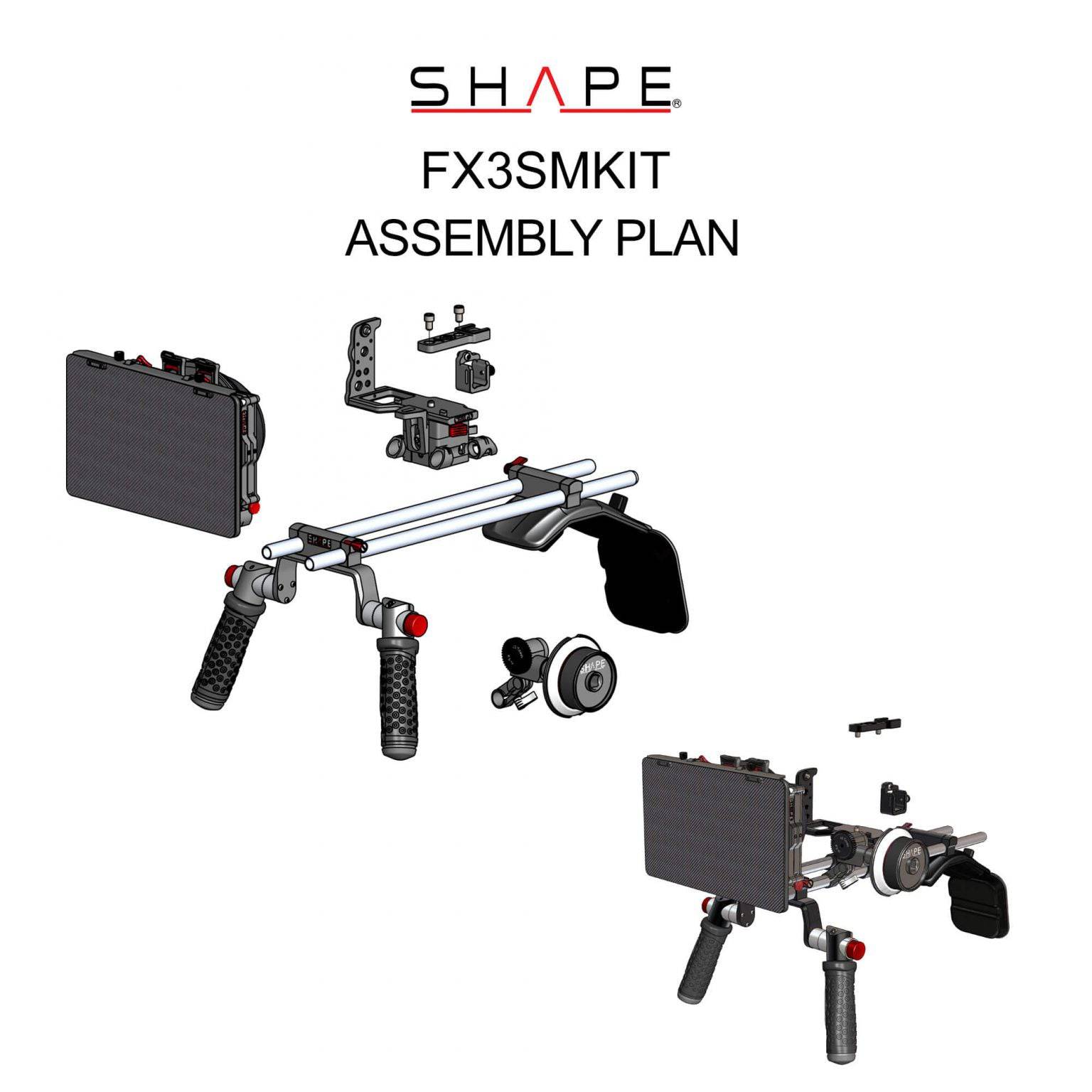 SHAPE Shoulder Mount Kit for Sony FX3/FX30 Shoulder Mount SHAPE wlb   