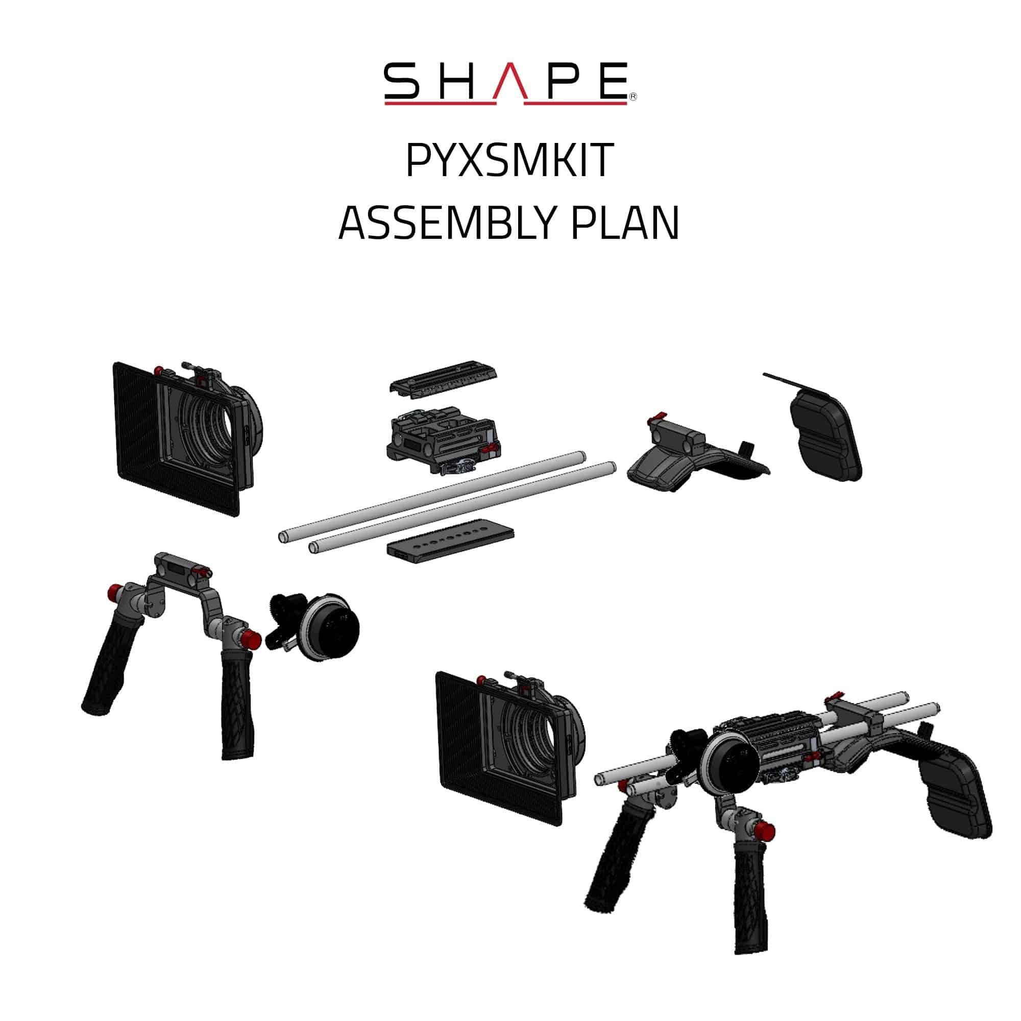 SHAPE SHOULDER MOUNT SYSTEM WITH MATTE BOX & FOLLOW FOCUS KIT FOR BLACKMAGIC PYXIS 6K (PRE - ORDER) - SHAPE wlb