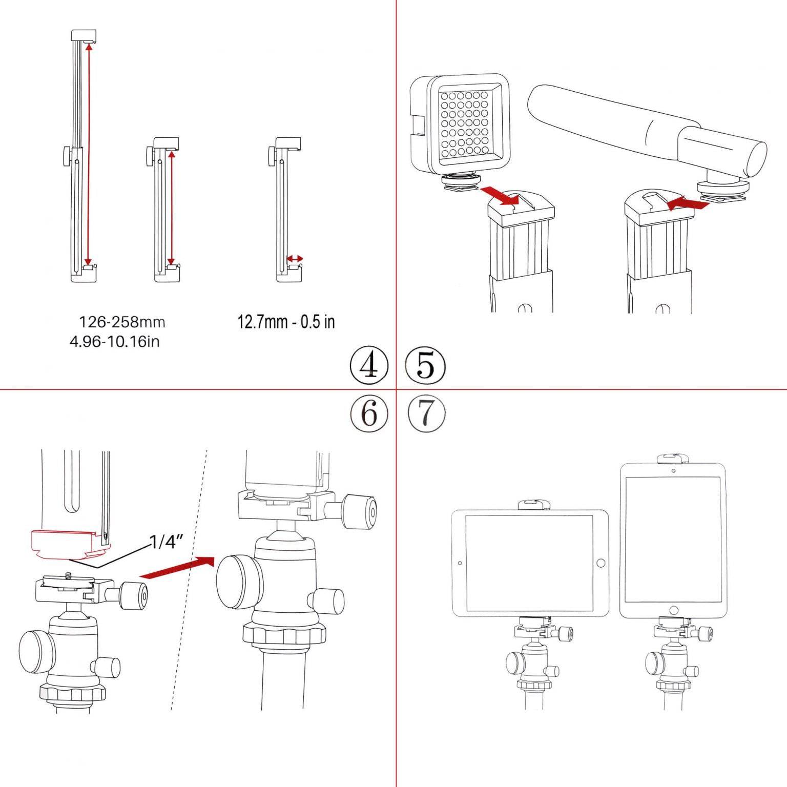 SHAPE Tablet Aluminium Clamp Mount Tripod Accessory SHAPE wlb   