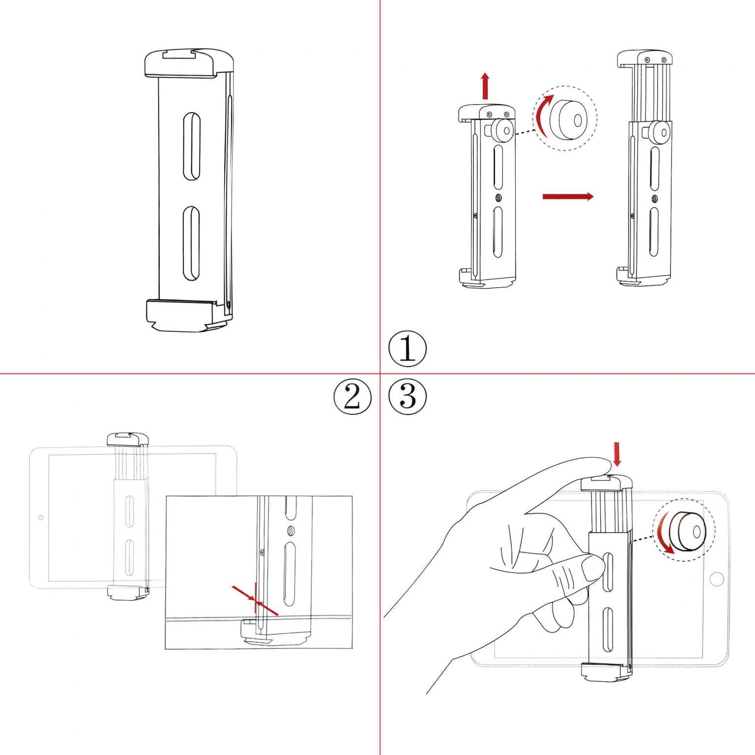 SHAPE Tablet Aluminium Clamp Mount Tripod Accessory SHAPE wlb   