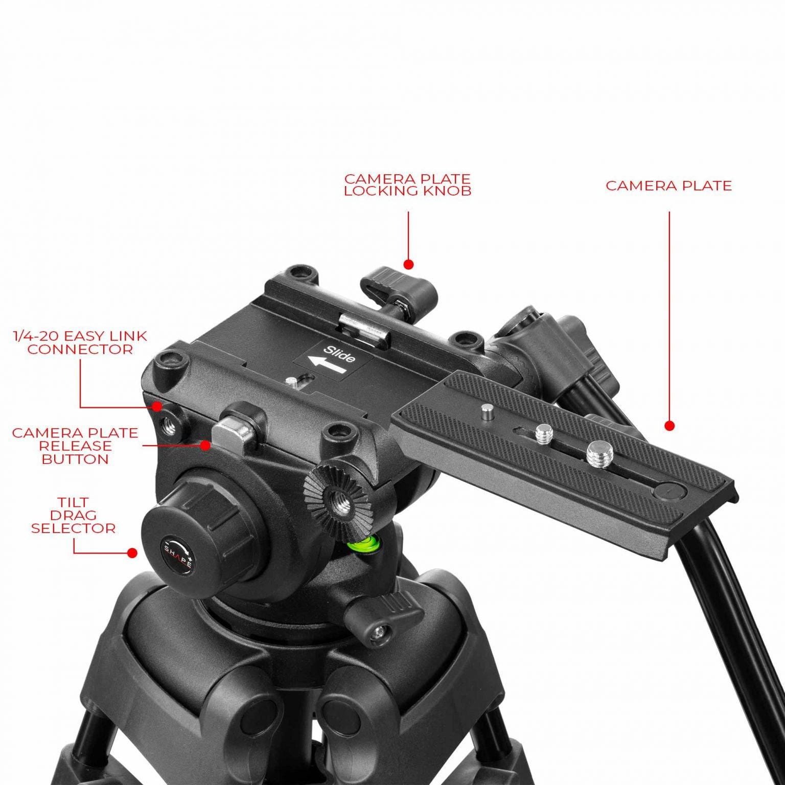 SHAPE Tripod 3 - Stage Video with Fluid Head and Bag - SHAPE wlb