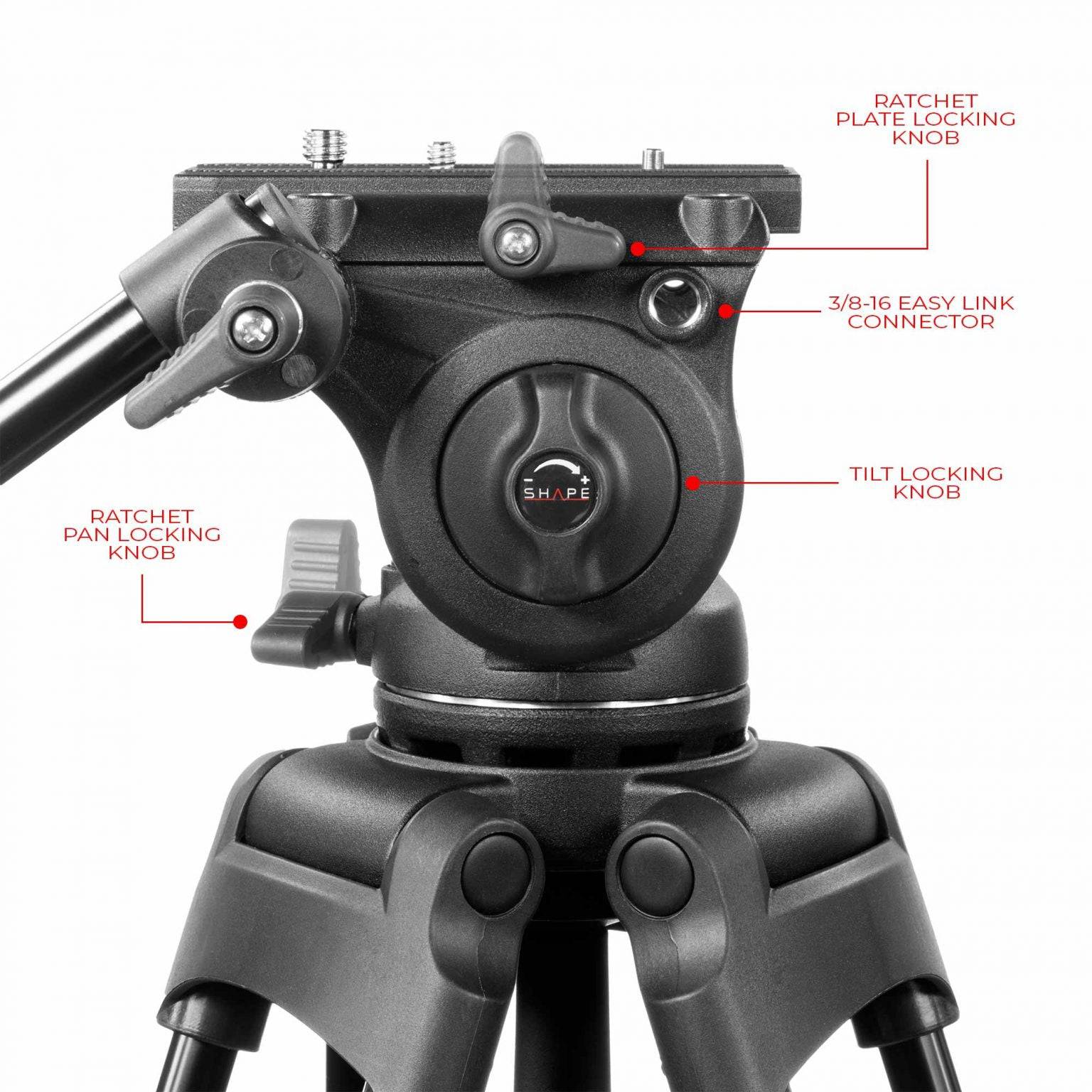 SHAPE Tripod 3 - Stage Video with Fluid Head and Bag - SHAPE wlb