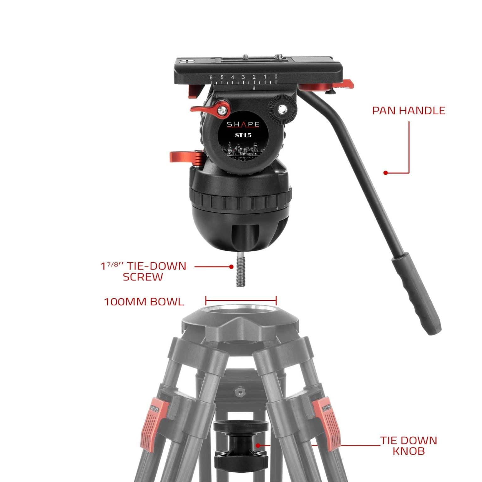 SHAPE Tripod Fluid Head 15 kg - SHAPE wlb