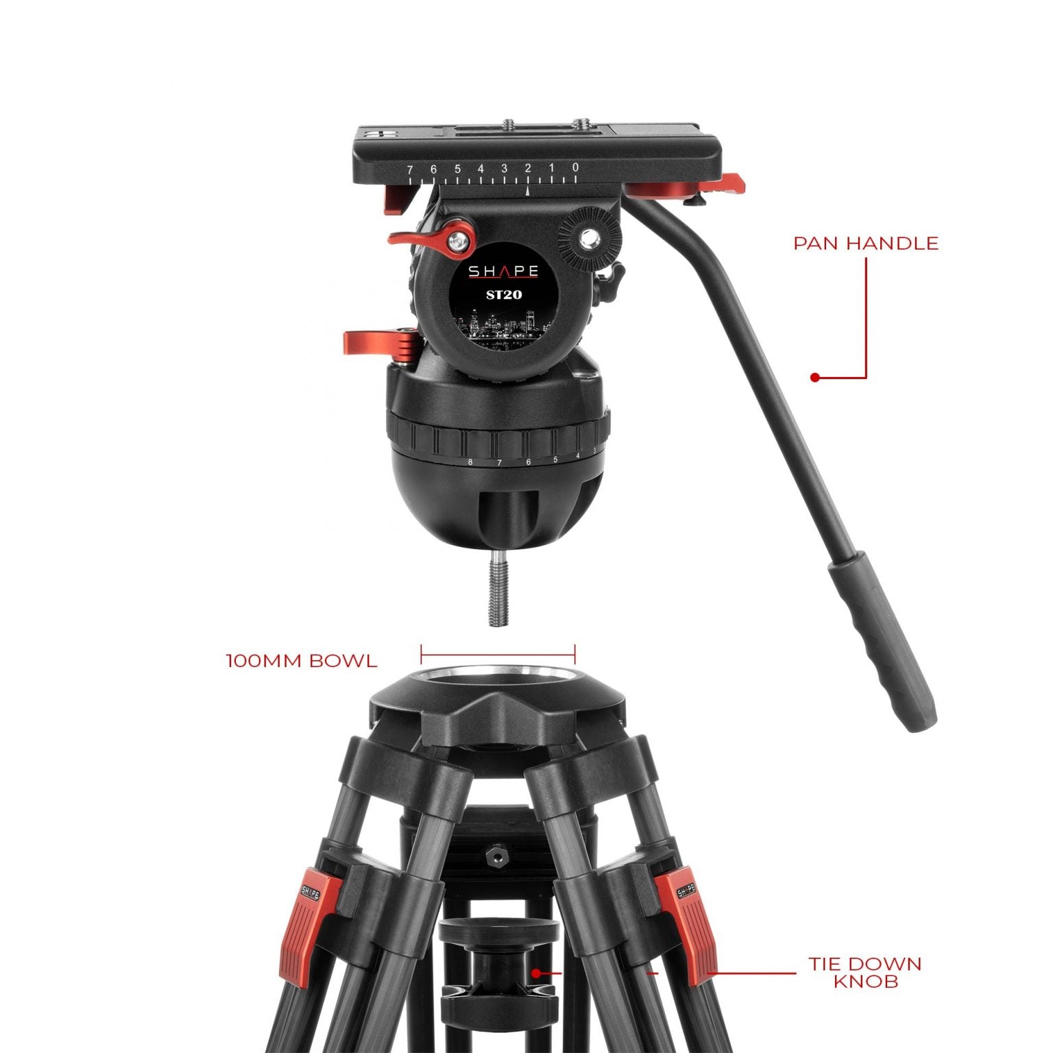 SHAPE Tripod Pro Video with Fluid Head 20 kg - SHAPE wlb