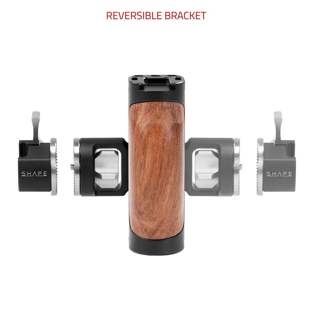 SHAPE Universal Wooden Pivoting Side Handgrip NATO Clamp with ARRI Rosette Handle SHAPE wlb