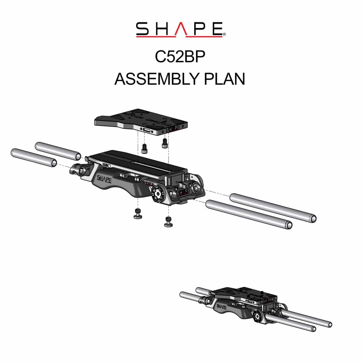 SHAPE V-Lock Quick Release Baseplate for Canon C500 MKII/C300 MKIII Baseplate SHAPE wlb   