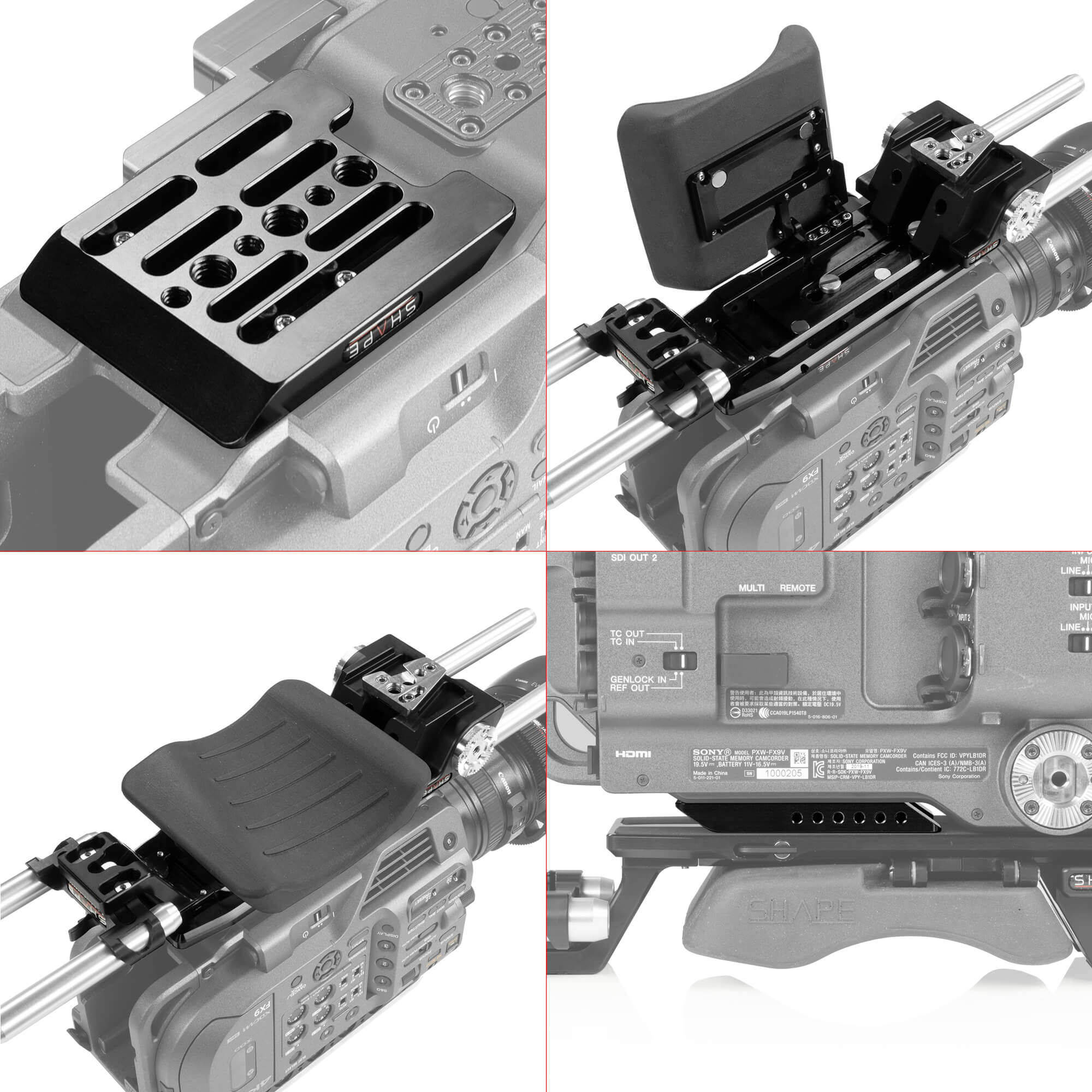 SHAPE V - Lock Quick Release Baseplate for Sony FX9 - SHAPE wlb